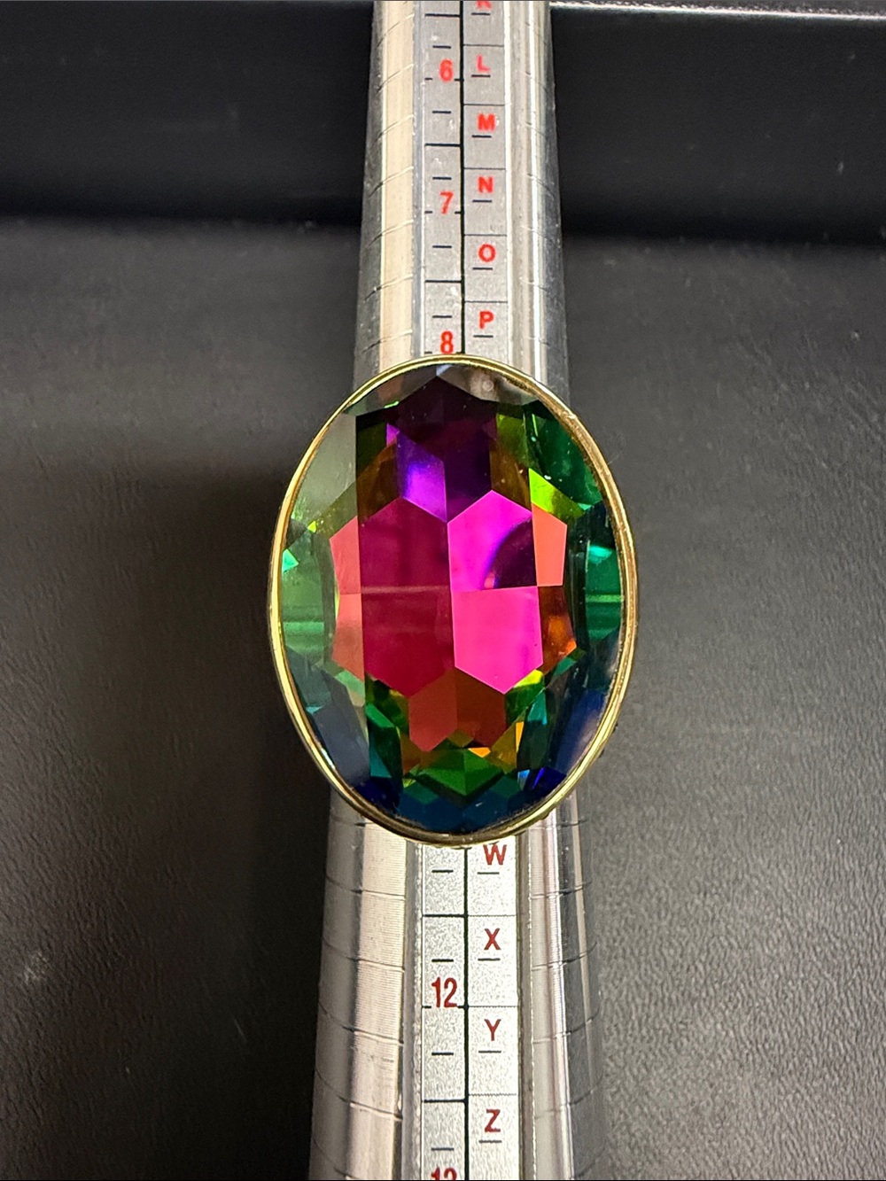 Multicolor Oval Crystal Statement Ring - Women Jewelry